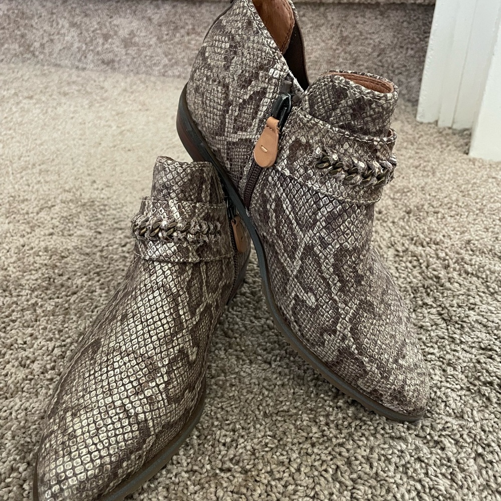 Gentle Souls Snakeskin Ankle Booties